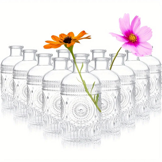 Function Clear Glass Bud Vases 12 Pack Vintage Centerpieces