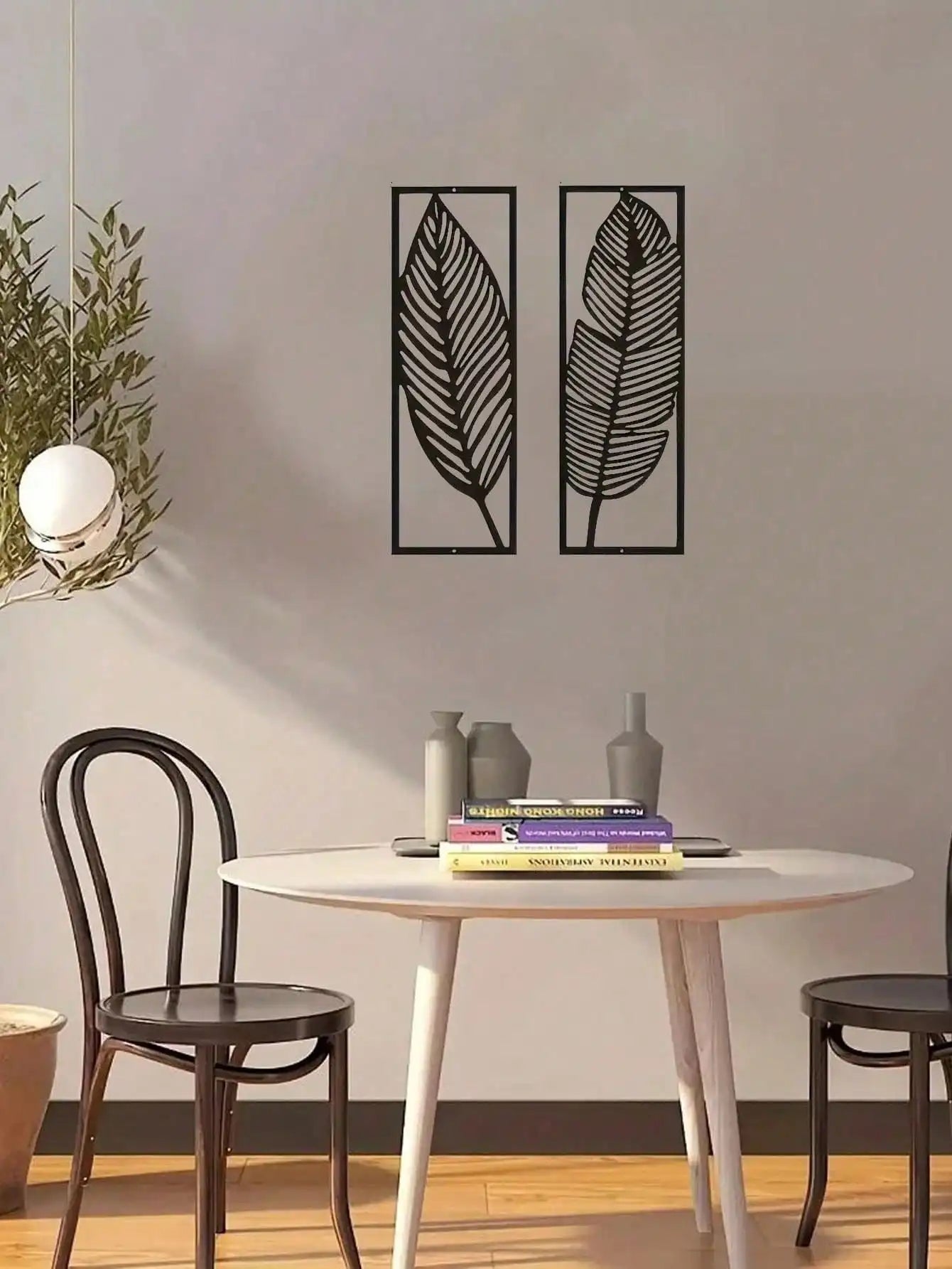 CIFBUY Metal Leaf and Flower Wall Art Decor for Home