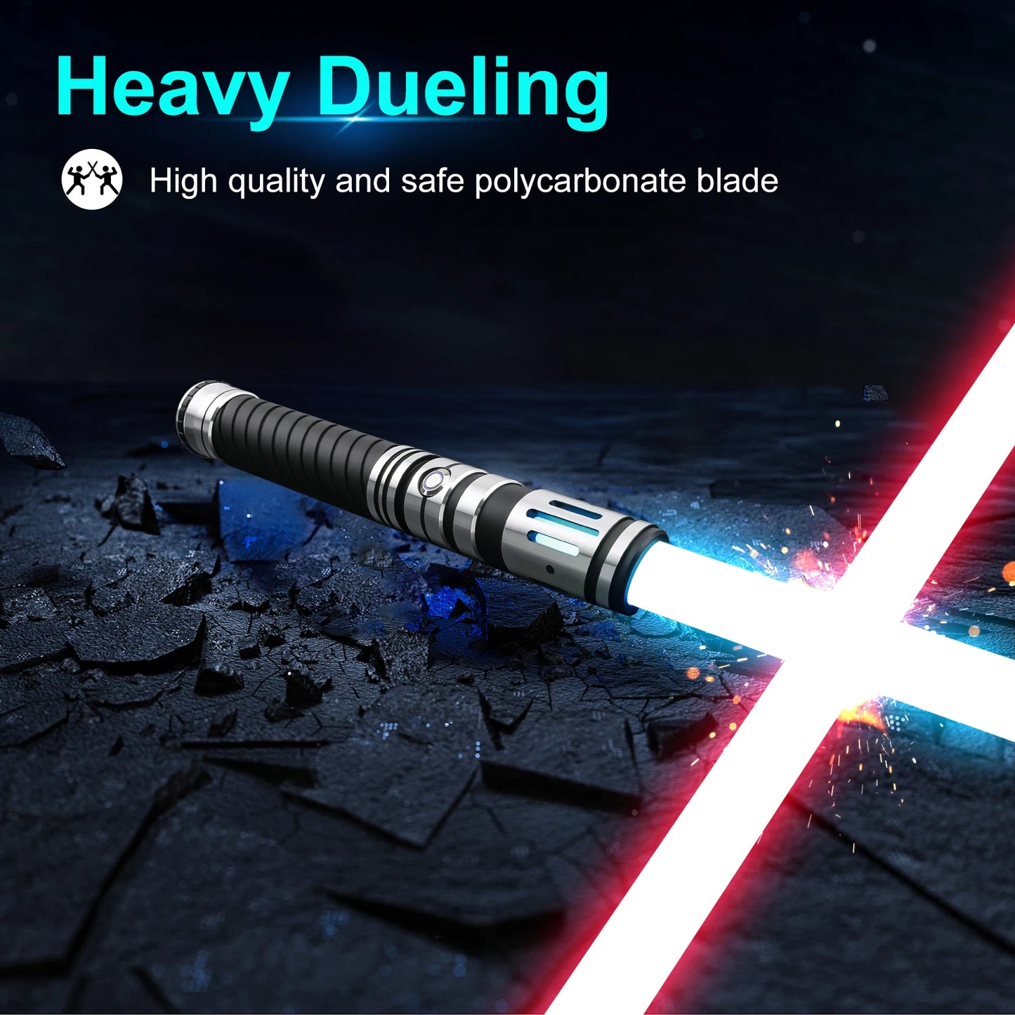 TXQSABER Lightsaber Neo Pixel Heavy Dueling RGB Color Changing Metal Hilt Smooth Swing Blaster Cosplay Jedi Laser Sword Toys Kid