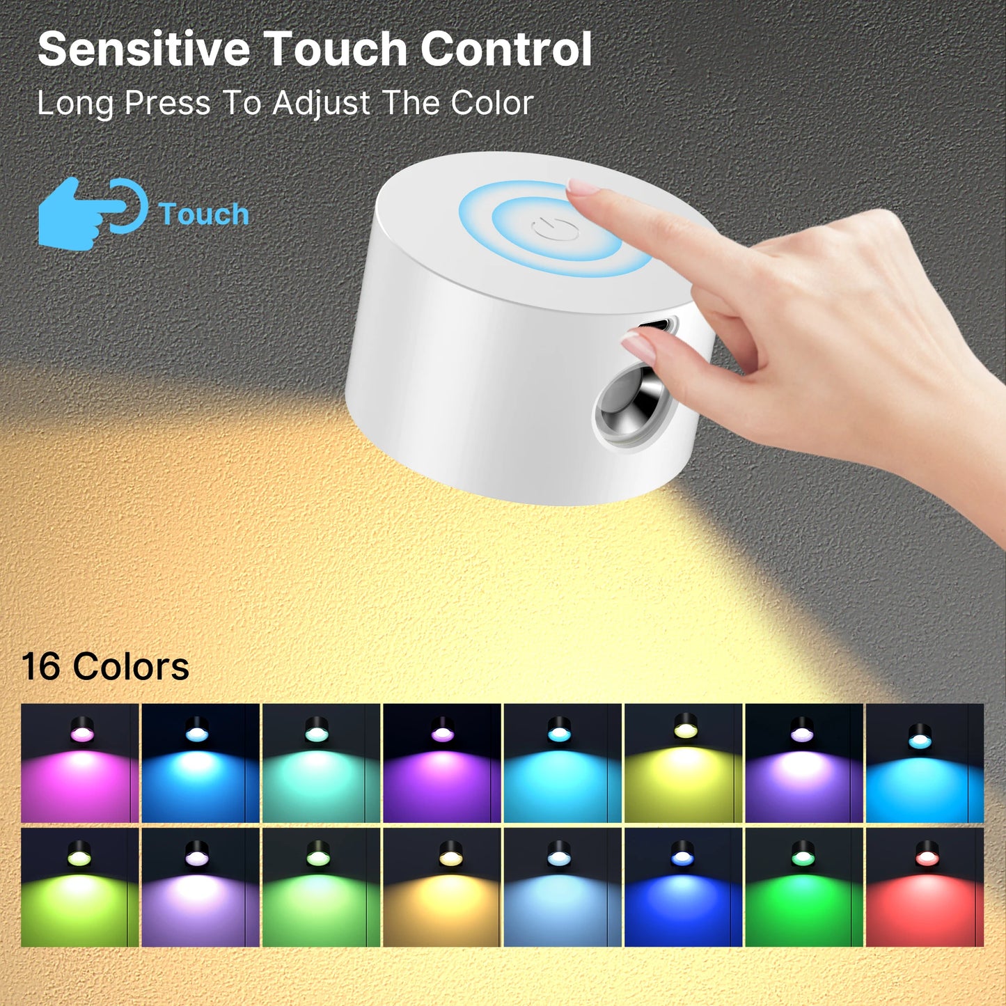 Aiopp RGB Ambience Dimmable Cordless Wall Lamp With Remote