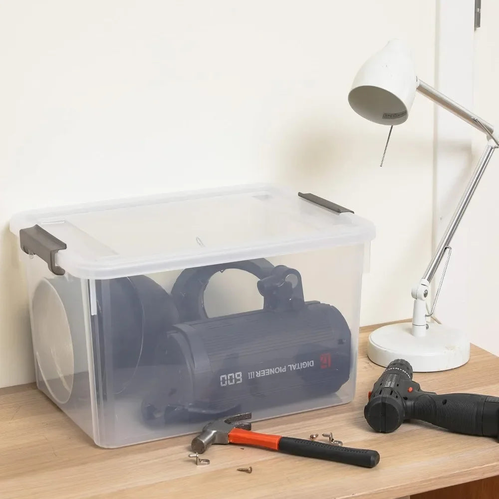 Citylife 6 Packs Plastic Storage Bins With Lids Stackable