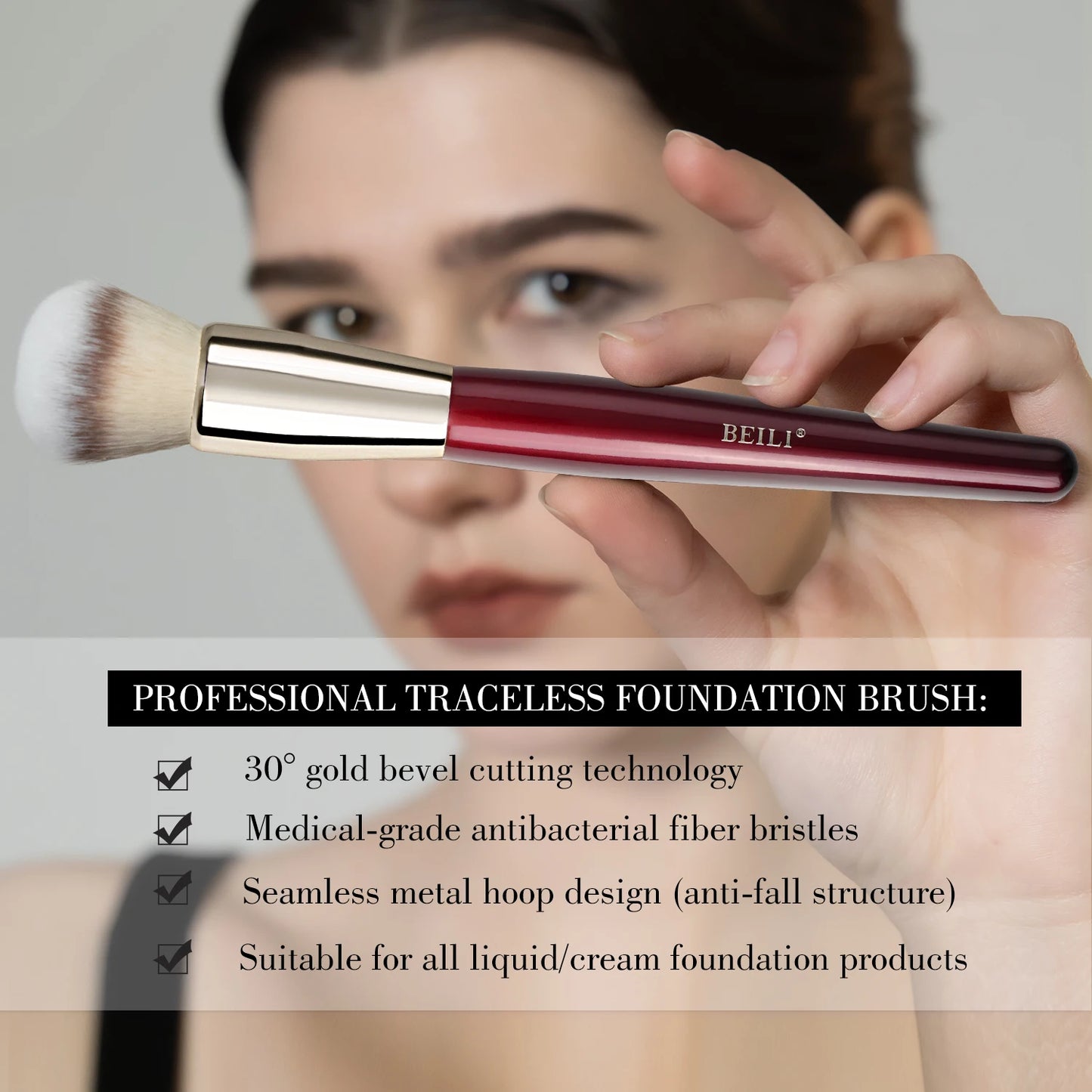 BEILI Makeup Brushes 15Pcs Professional Eyeshadow Brush Set Premium Synthetic Makeup Brushes for Liquid, Cream Powder Eyeshadow