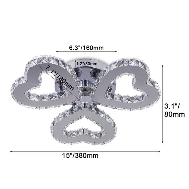 GreeLustr K9 Crystal Chandelier 3 Ring Pendant Lamp