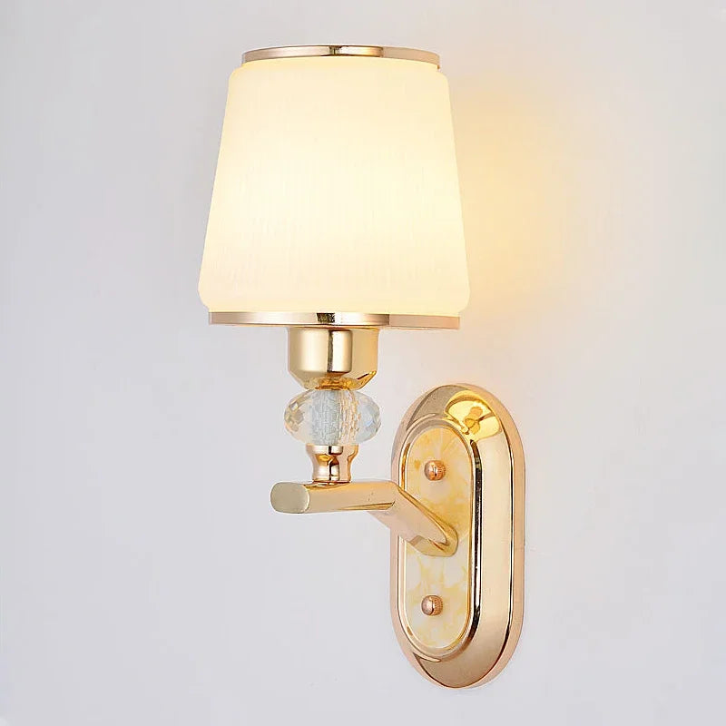 Elegant Luxurious Minimalist Crystal Bedside Wall Sconce Lamp For BedroomsAndLivingRooms