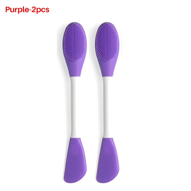 8/4/2pcs Silicone Face Mask Brush 2 in 1 Double-Head Manual Cleansing Brushes Facial Scrubber Mud Film Applicator Skin Care Tool