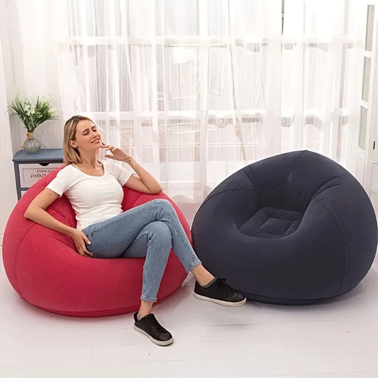 Beanless Bag Inflatable Lounge Chair Flocking Portable Sofa