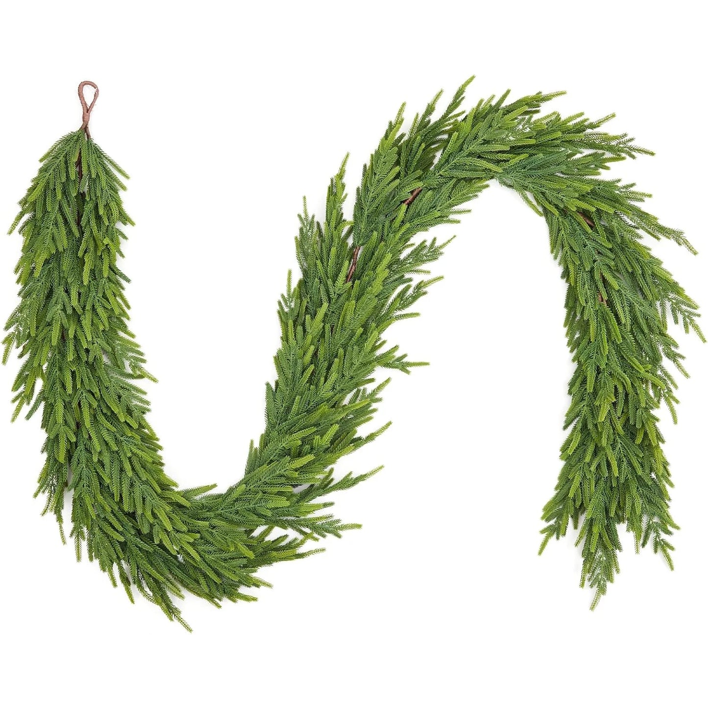 Realistic Christmas Garland Norfolk Pine Dense Artificial Greenery For Mantle And Stairs Decor