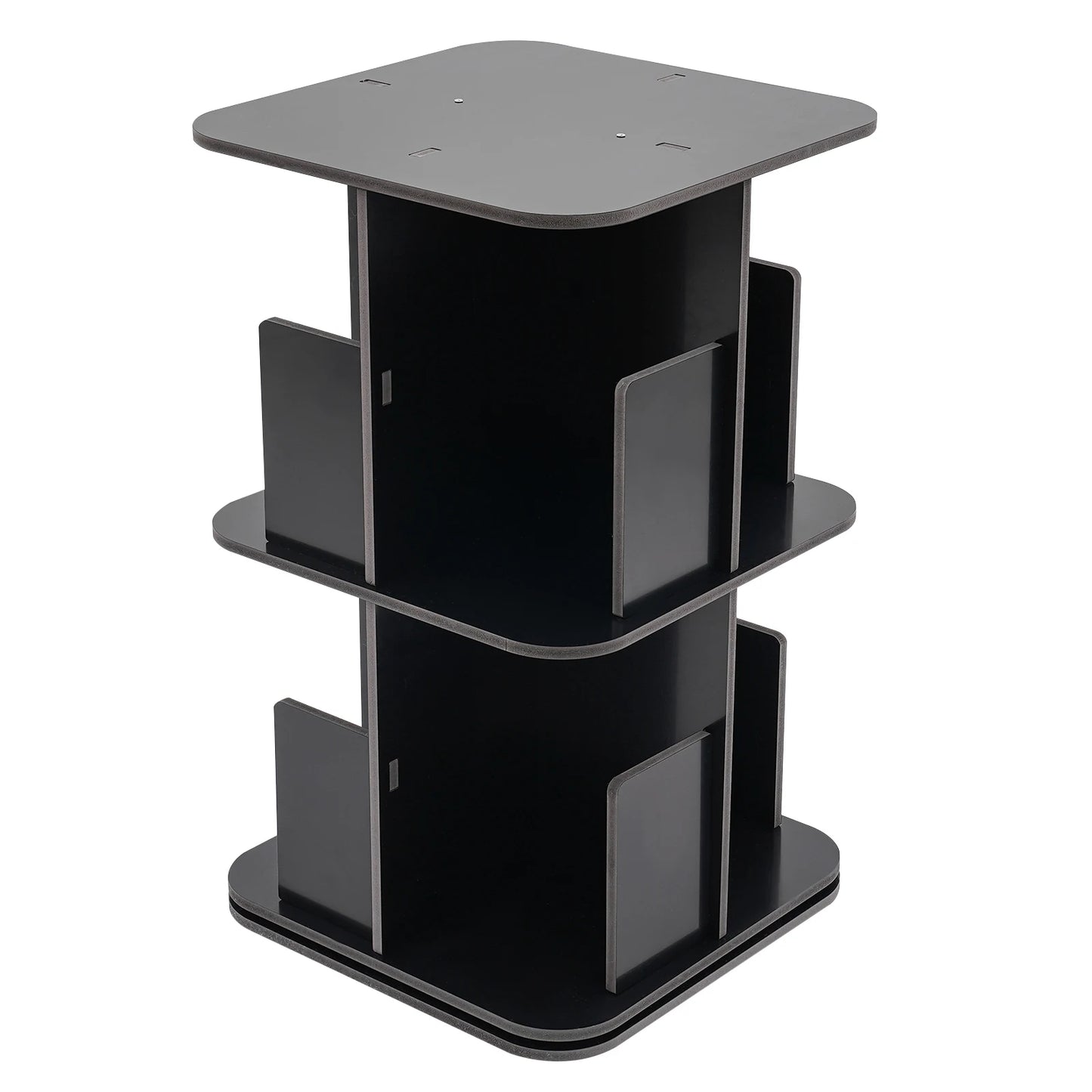 Bymaocar 360 Degree Rotating Bookshelf Two Tier Corner Bookcase