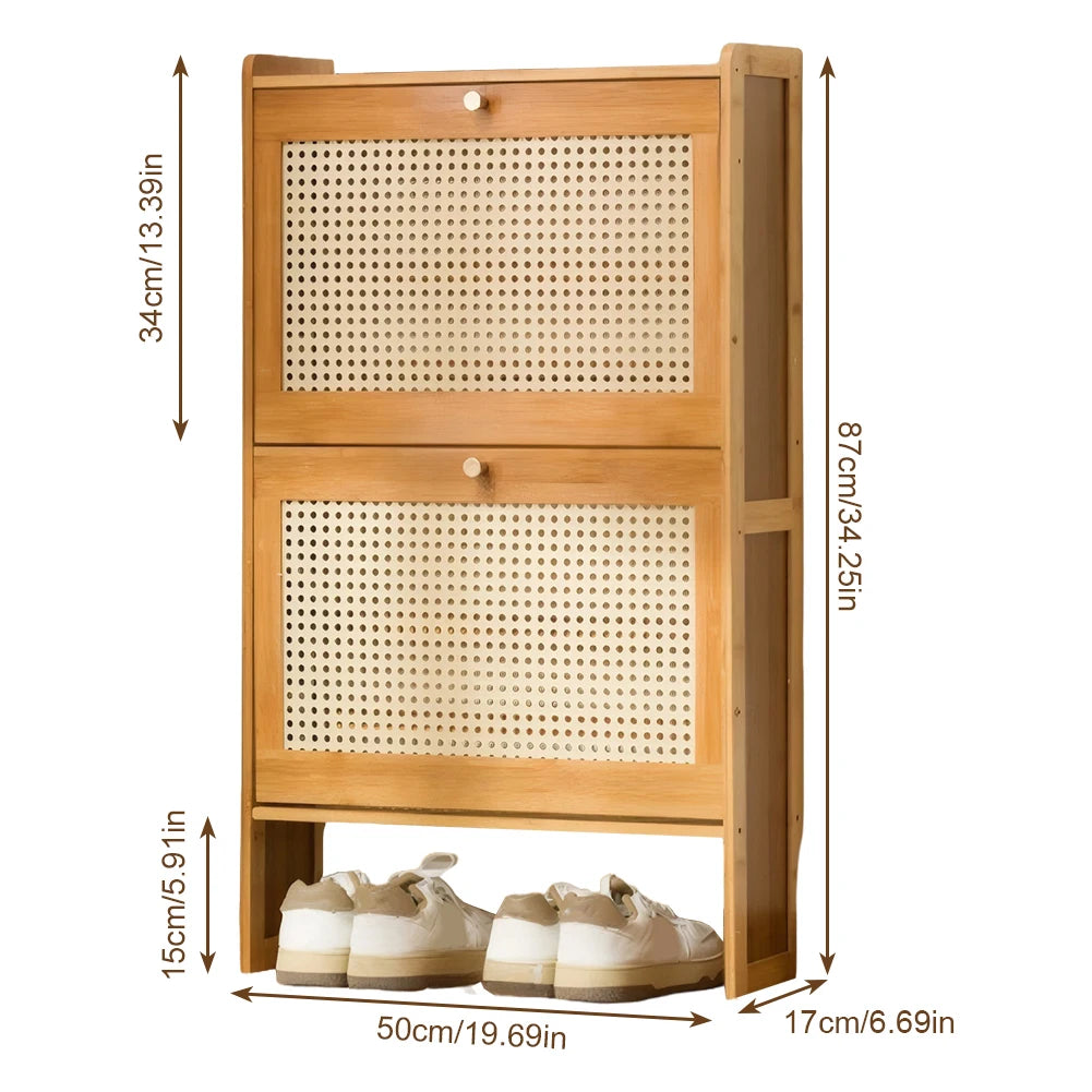 Shunmaii Free Standing Shoe Rack with Flip Drawers and Shelves