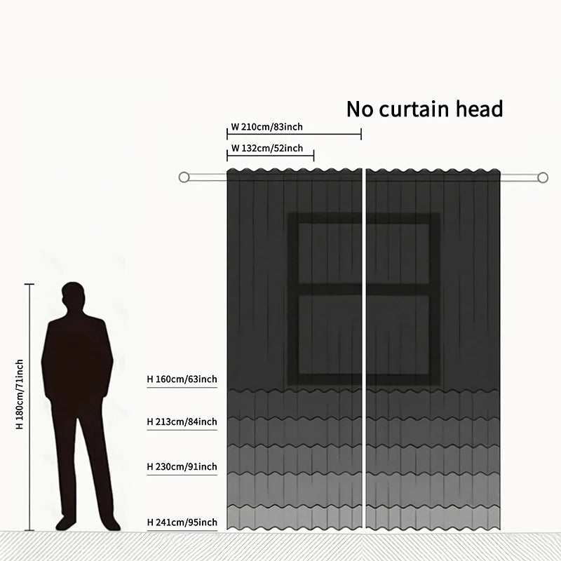 CN Zhejiang Thickened Flanged Cloth Floor Curtain 2Pc