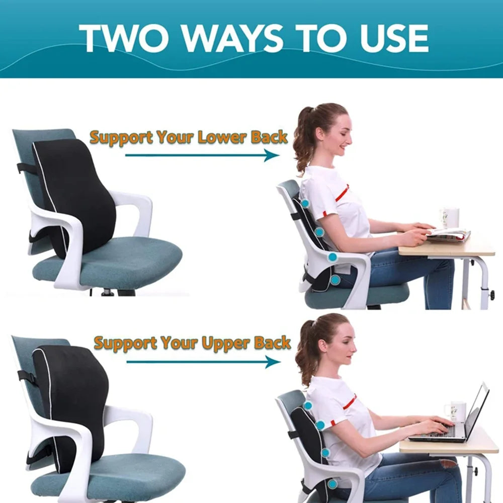 HubeiCraft Lumbar Pillow Memory Foam Car Seat Cushion