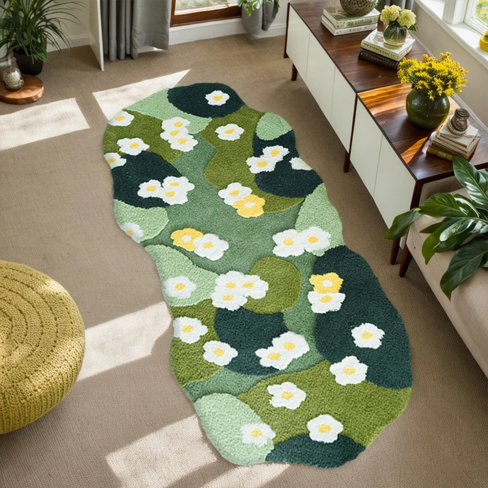 APWIKOGER Soft Nordic 3D Moss Area Rug Plush Bedroom Mat