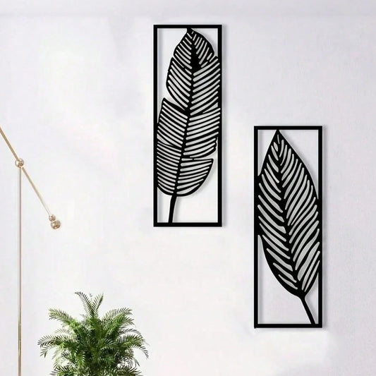 CIFBUY Metal Leaf and Flower Wall Art Decor for Home