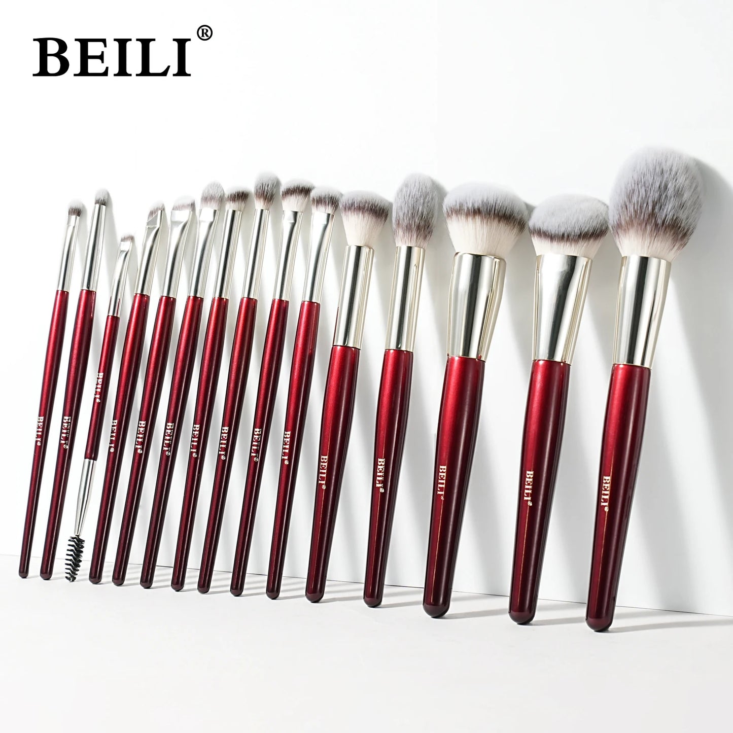 BEILI Makeup Brushes 15Pcs Professional Eyeshadow Brush Set Premium Synthetic Makeup Brushes for Liquid, Cream Powder Eyeshadow