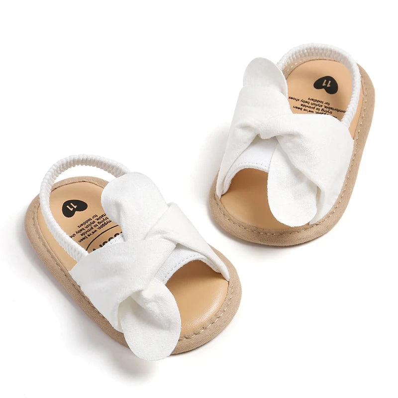 CN Baby Girls Bowknot Sandals Non Slip Sole Soft Princess Shoes