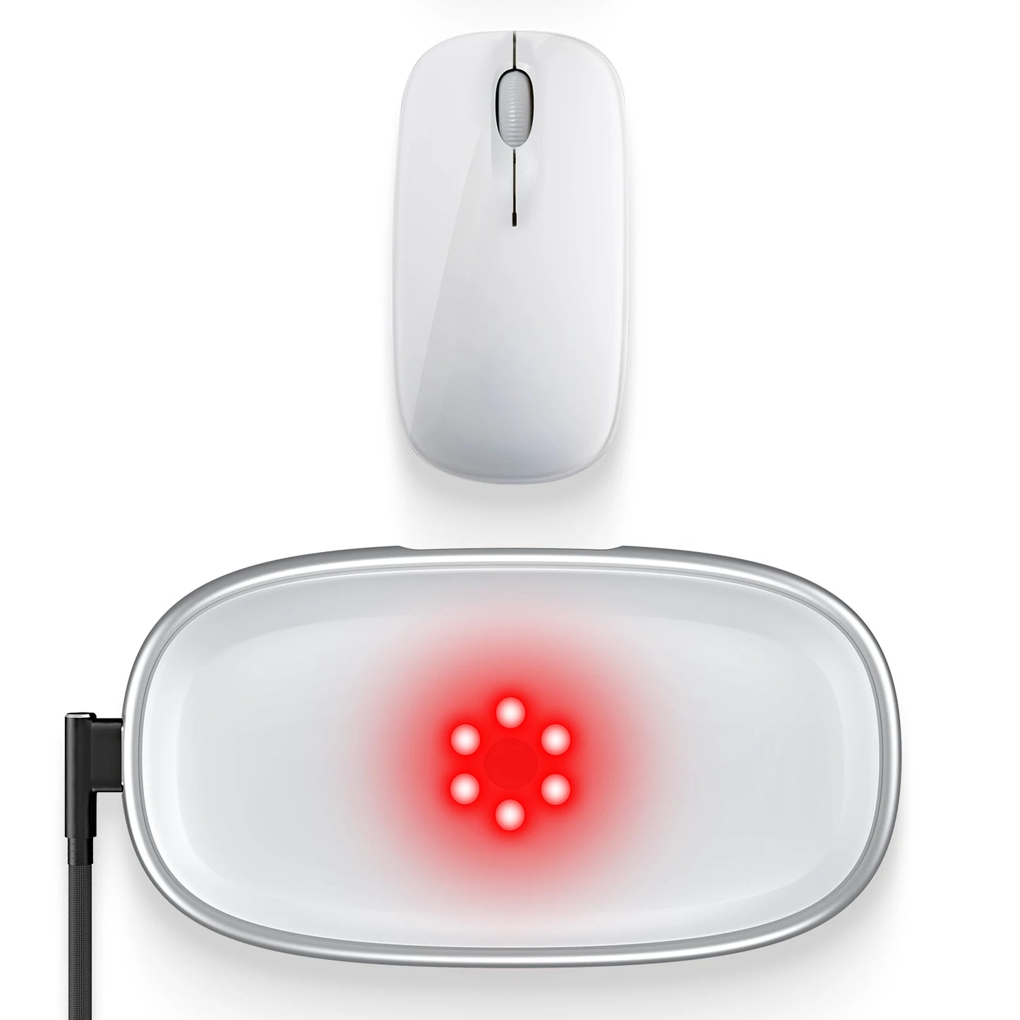 Red Light Therapy Mouse Wrist Rest - 660NM & 850NM Dual Band Infrared Light Relieve Wrist Pain For Tenosynovitis Office Workers