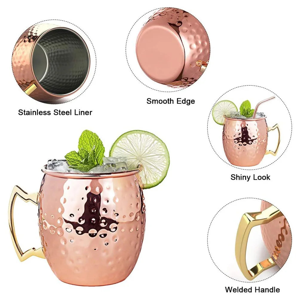 Drinkware Moscow Mule Copper Mug Stainless Steel Goblet