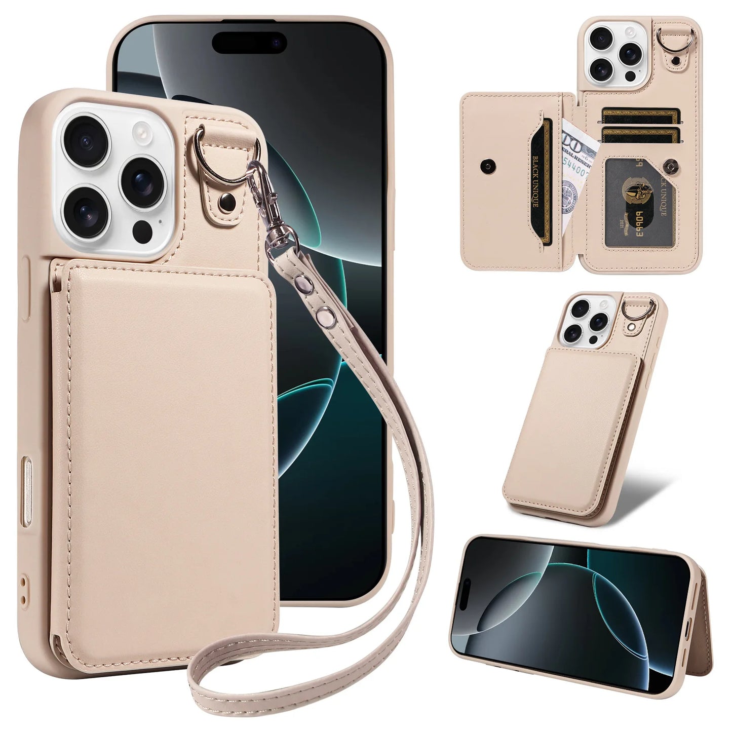 Compatible Apple Crossbody RFID Blocking Card Holder Wallet