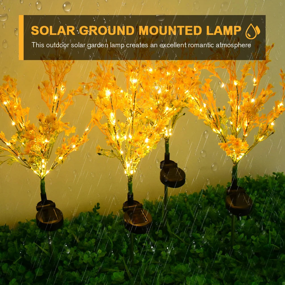 Solar Garden Stake Lights IP65 Waterproof Dusk To Dawn Rape Solar Flowers Outdoor Lamp for Patio Yard Pathway Balcony Decoration