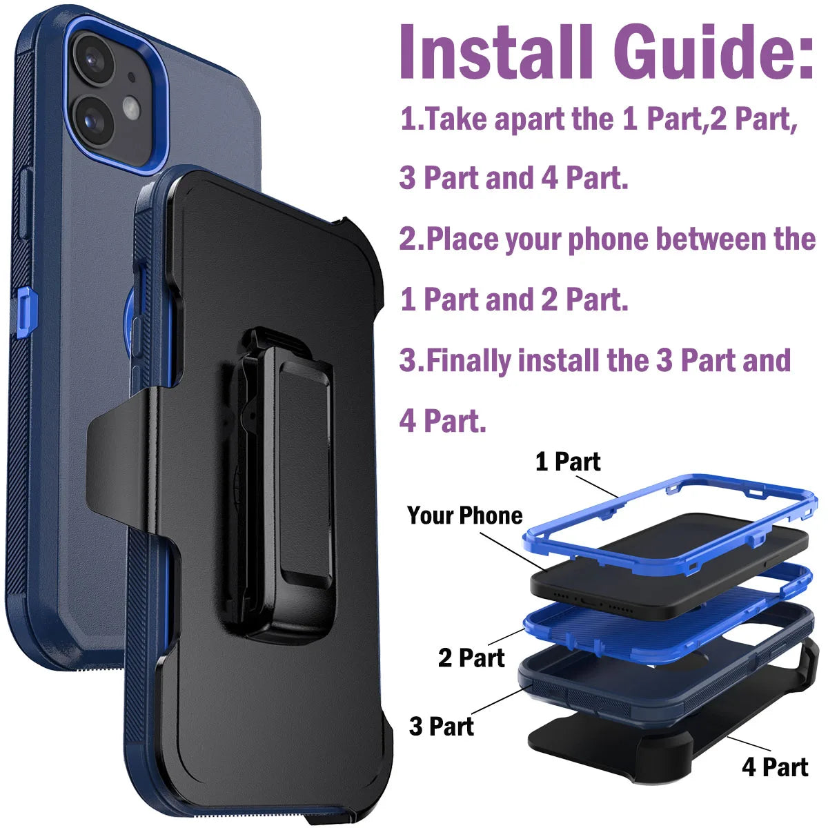 Design Shockproof Case For iPhone 11 Pro Max With Belt Clip