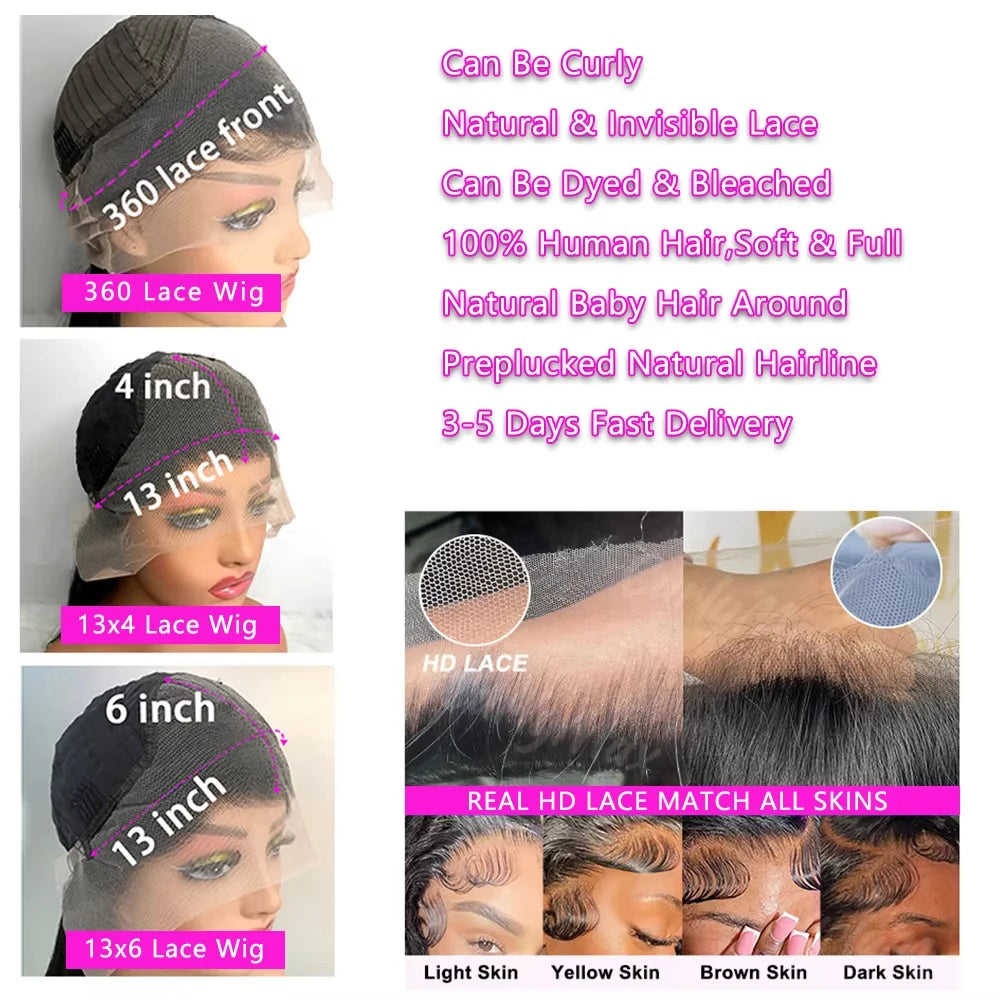 30 Inch Burgundy 13x4 HD Lace Frontal Straight Human Hair Wigs Pre Plucked Brazilian 99J Colored 13x6 Lace Front Human Hair Wig