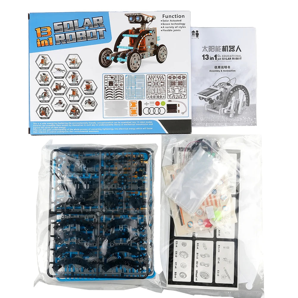 Wishiot STEM 13 In 1 Solar Powered Robot Kit Educational