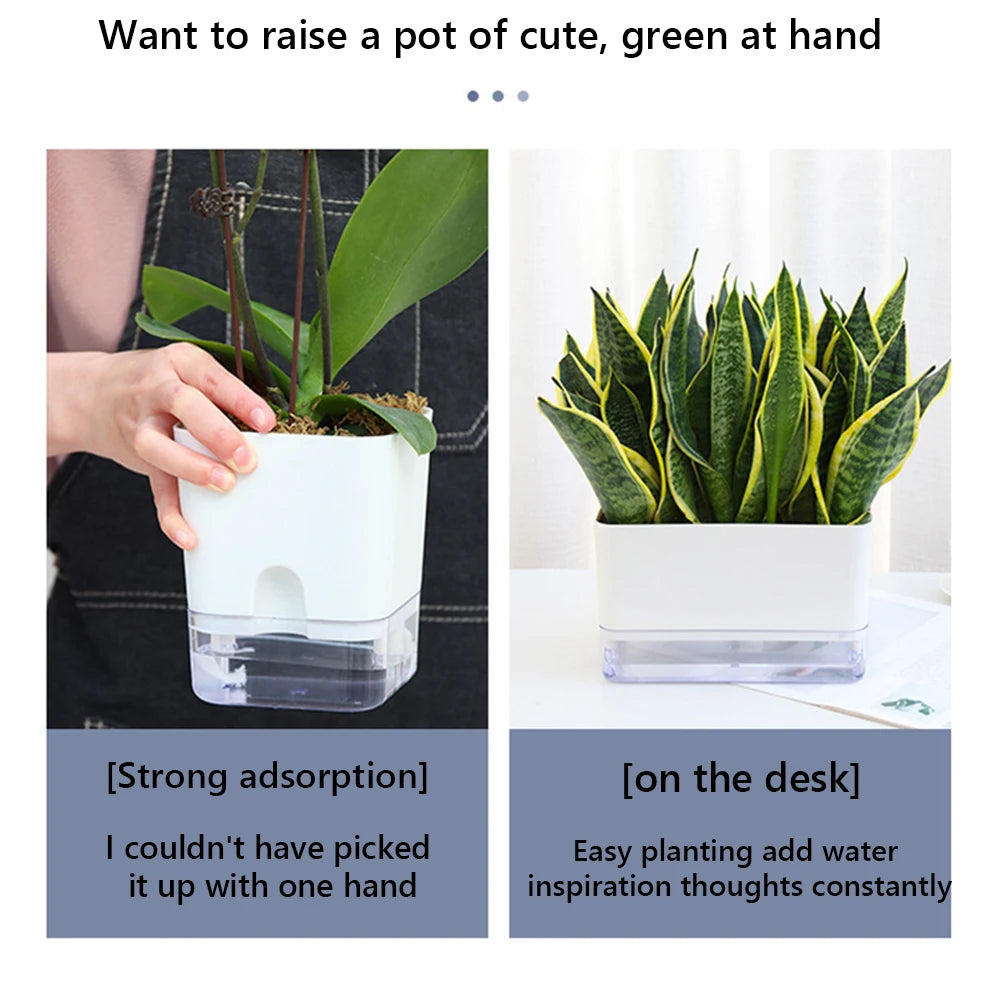 Shunmaii Self Watering Plant Pot With Cotton Rope Reservoir