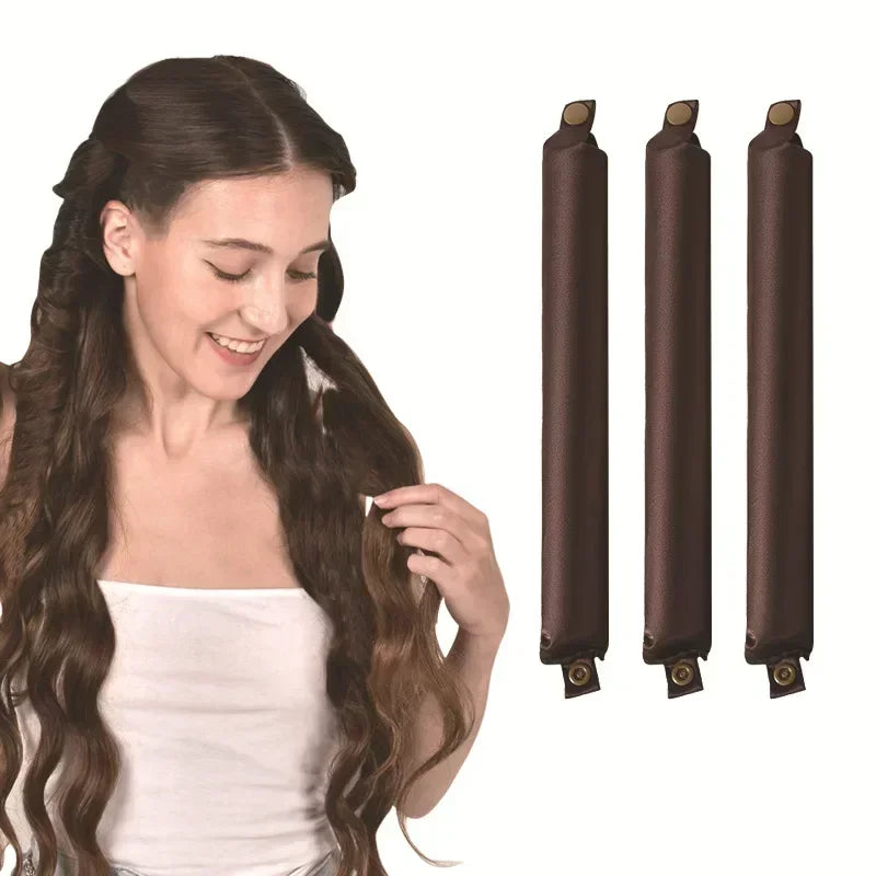 Heatless Curling Rod Headband Satin Curler Soft Flexi Rods