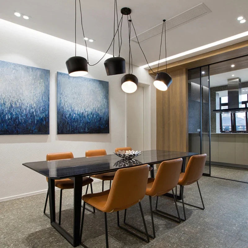 Nordic Modern Drum Chandelier Ceiling LED Chandelier Spider Restaurant Clothing Store Coffee Shop Decorative Chandelier