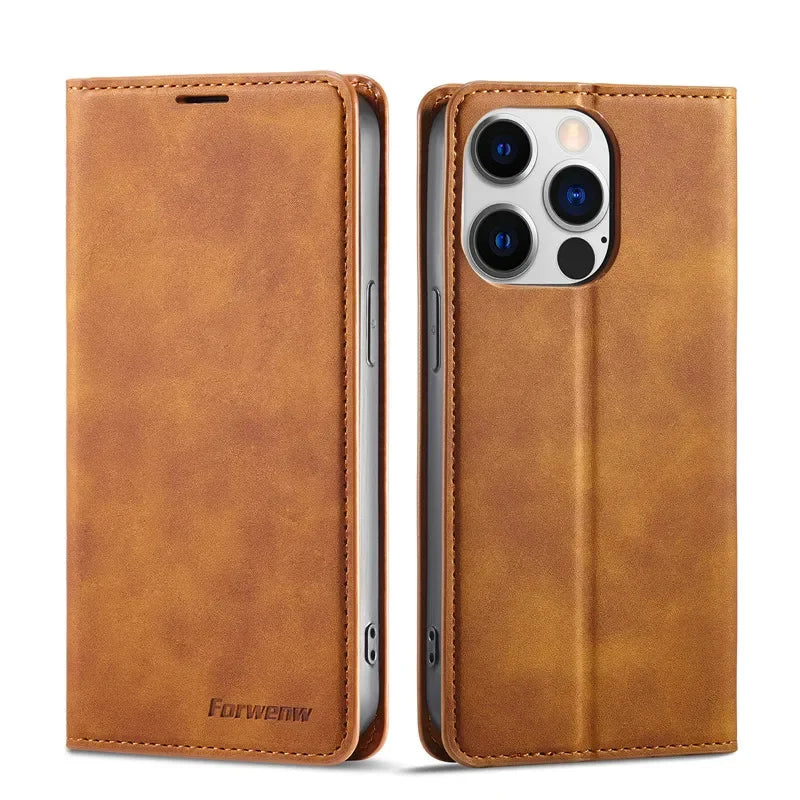 EUCAGR Leather Wallet Flip Case For iPhone Magnetic Cover