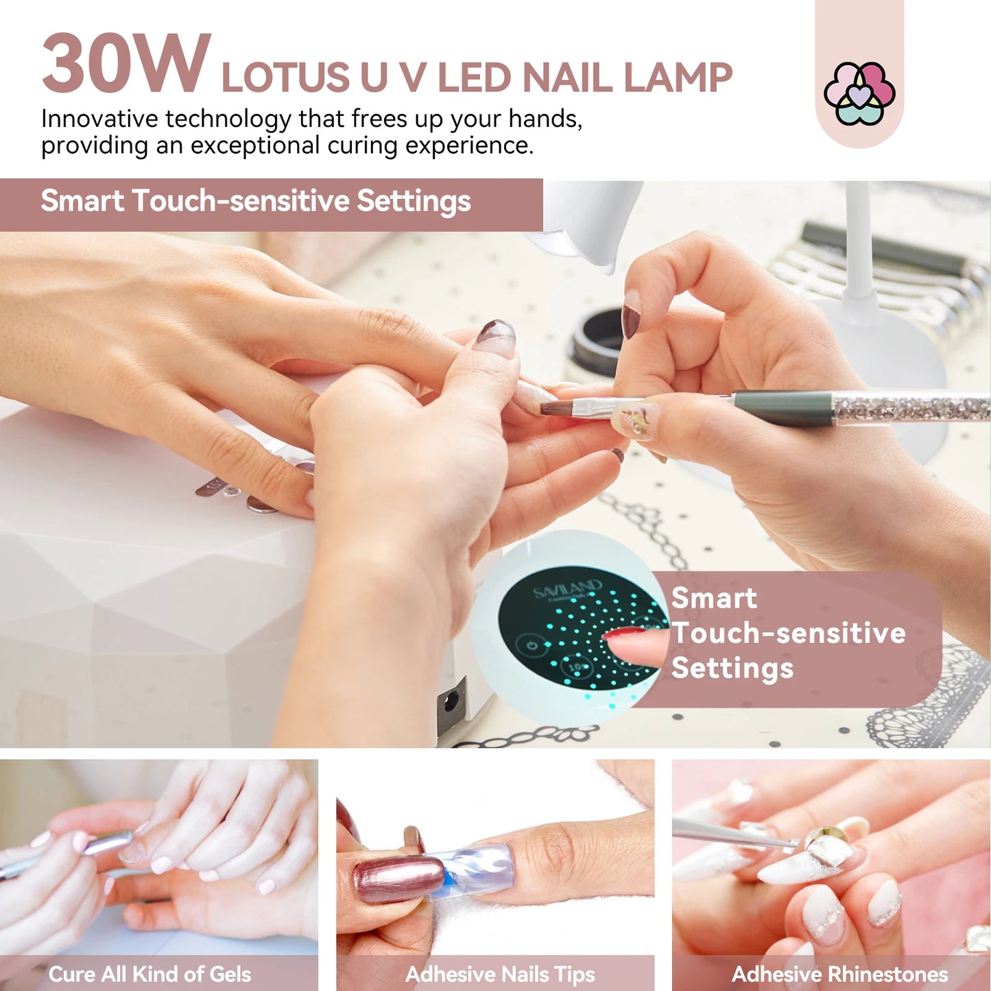 Saviland Mini Gel Polish Drying Lamp Gooseneck Cordless UV LED