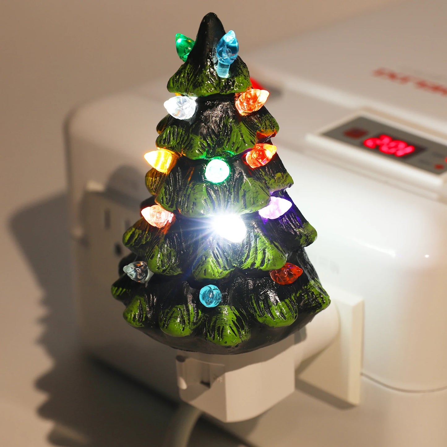 APWIKOGER Christmas Tree Night Light 360 Degree Swivel Resin Lamp