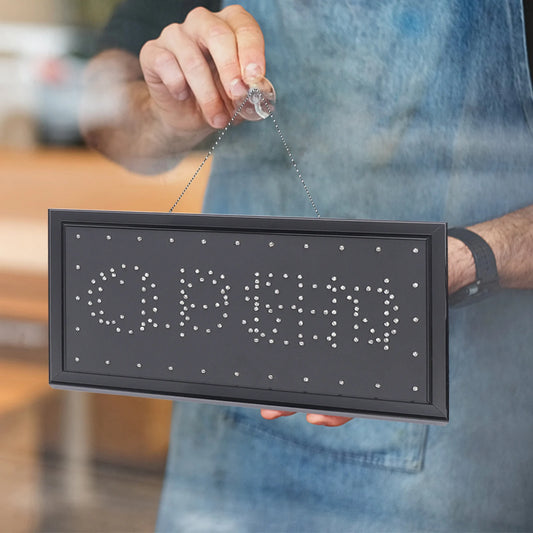 Chain Neon Open Closed Sign LED Window Hanging Business Sign With Chain Mount Illuminated