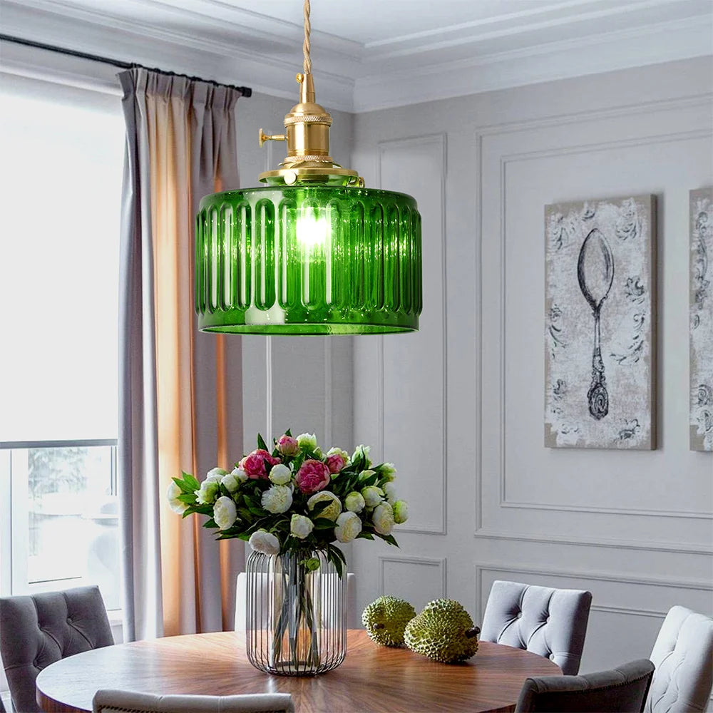 Led Crystal Pendant Light Green Chandelier Modern Hanging Ceiling Lamp Fixture Aisle Dining Room Kitchen Island Retro Home Decor