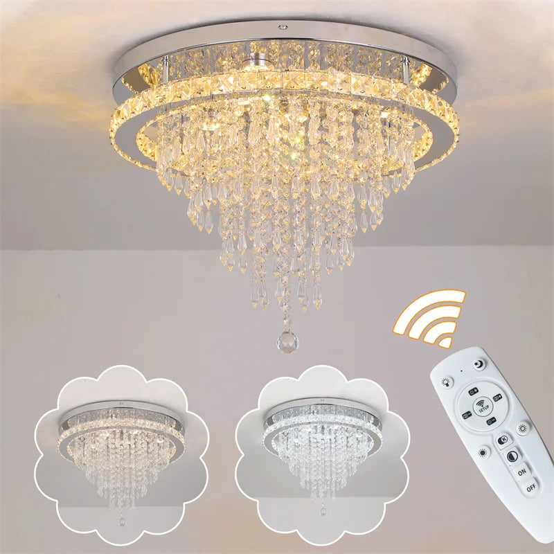 Modern Minimalist Chandelier Dimmable For Living Room Home Decor Led Ceiling Light With Remote Control Hanging Lighting Fixtures