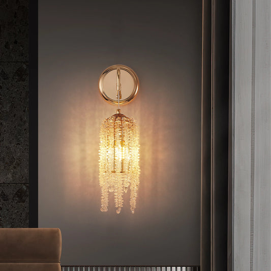 ARLGSITE Set Of 2 Frame Crystal Bead Wall Sconces E12