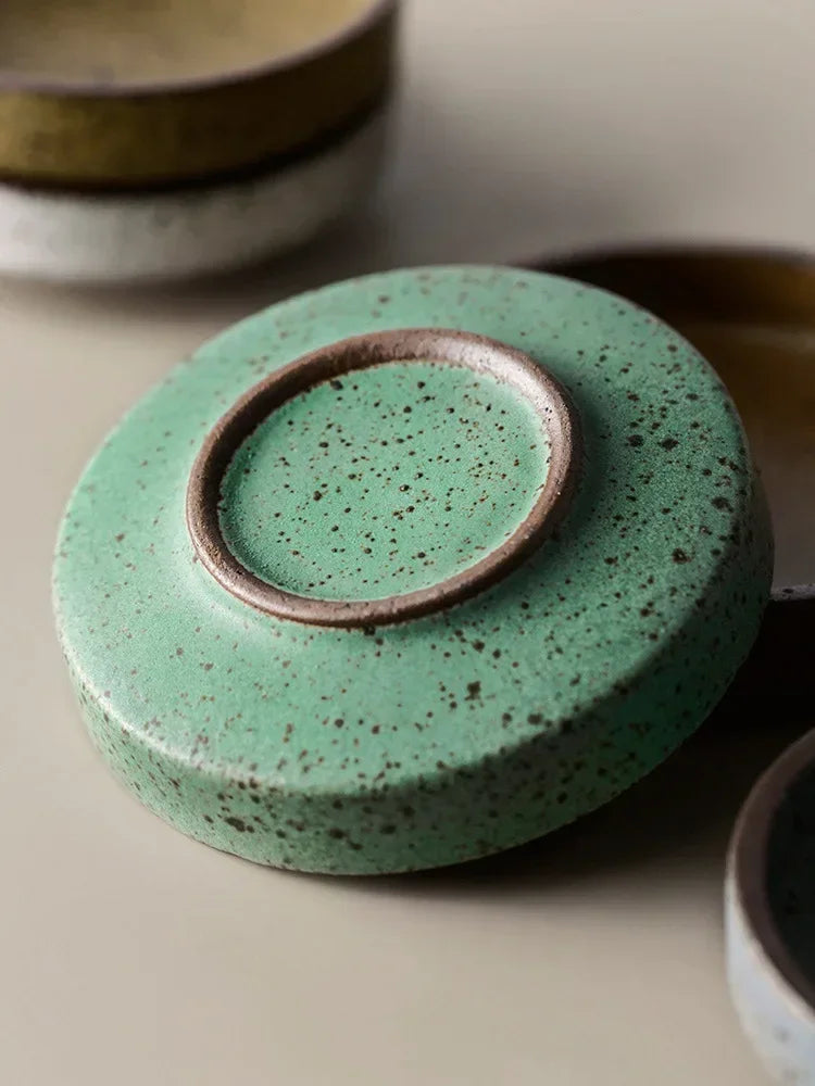 Retro Ceramic Round Sauce Dish Dipping Plate For Soy Sauce