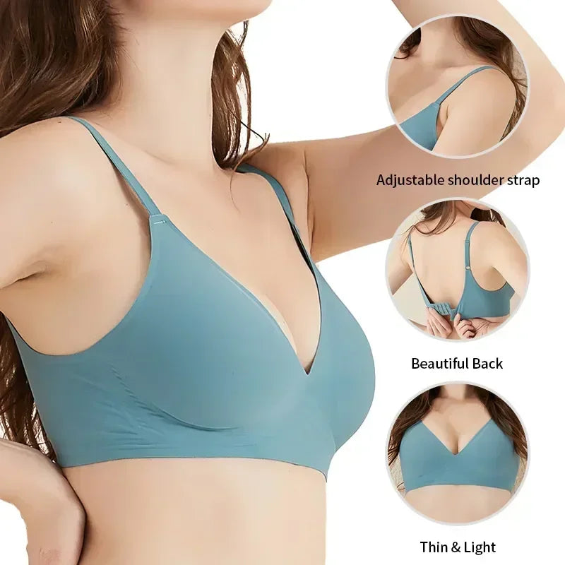 Seamless Wireless Padded Bralette Bra For Women Removable Padding