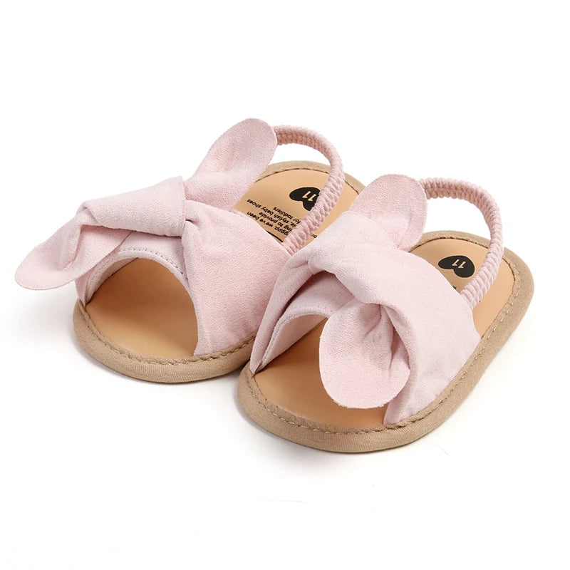 CN Baby Girls Bowknot Sandals Non Slip Sole Soft Princess Shoes