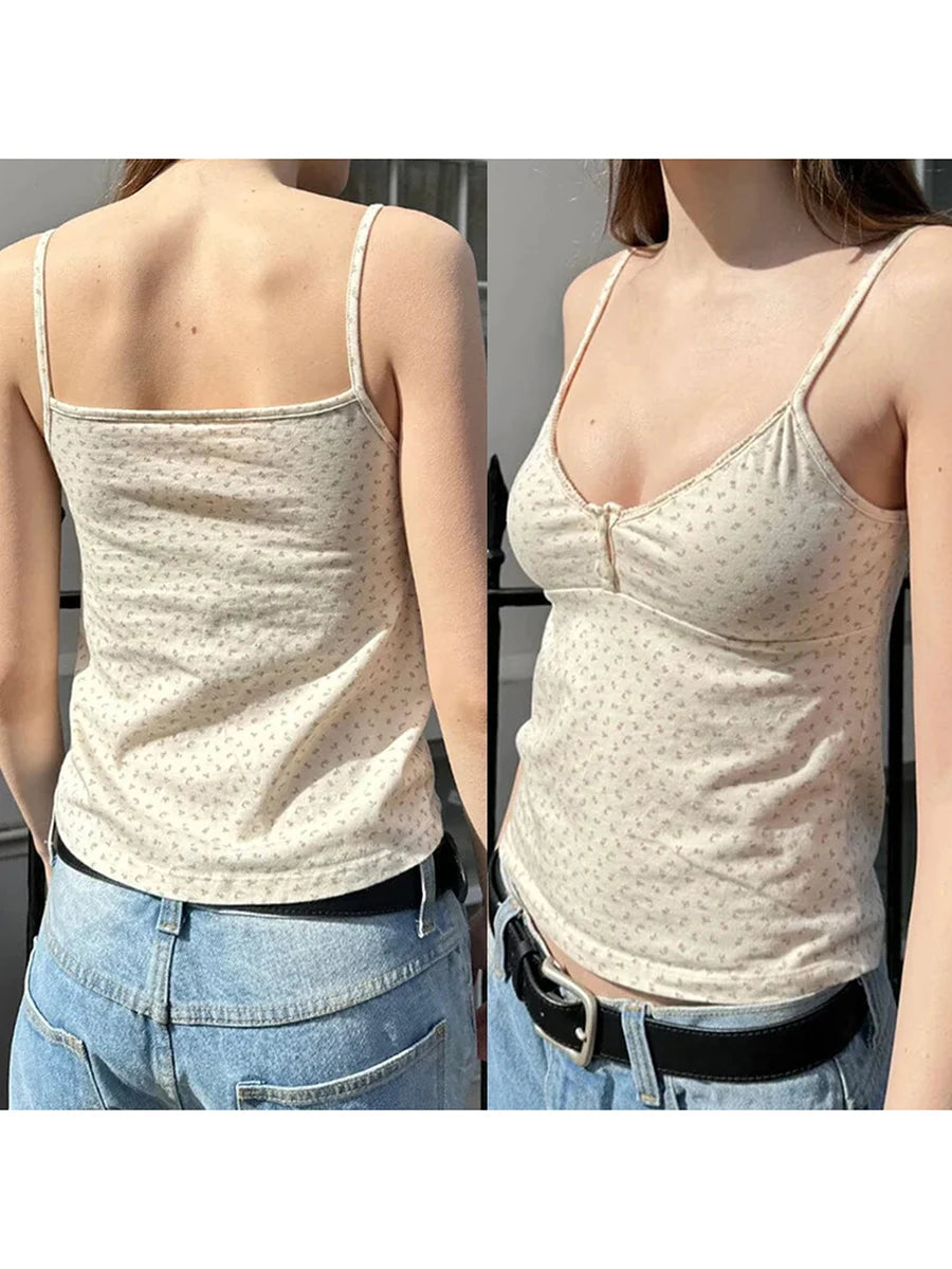 Hirigin Women Off Shoulder Ruffle Crop Top Floral Sleeveless OpenBack