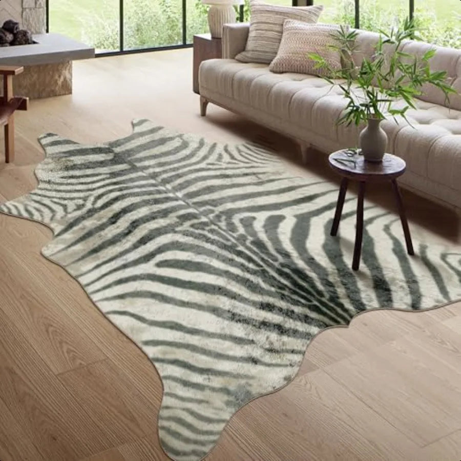 Zebra Faux Zebra Hide Area Rug Western Decor Living Room