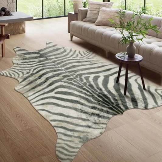 Zebra Faux Zebra Hide Area Rug Western Decor Living Room