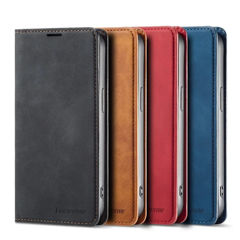 EUCAGR Leather Wallet Flip Case For iPhone Magnetic Cover