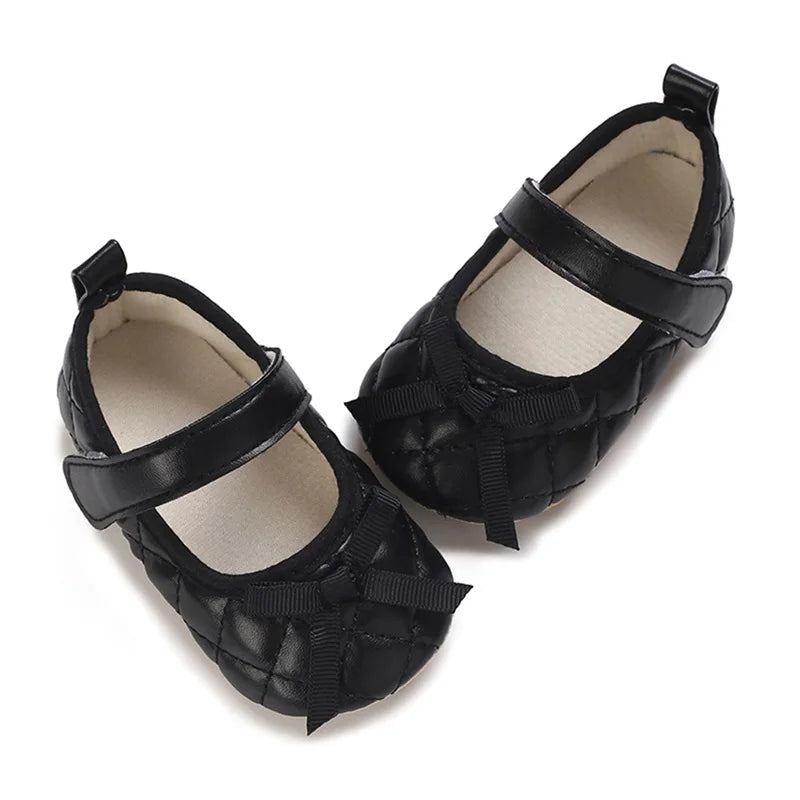 Infant Girls Sparkly Mary Jane Shoes With Bowknot Sole
