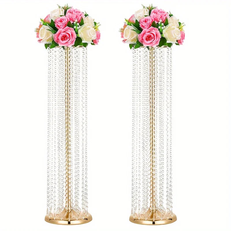 Function Crystal Flower Stand Vases Wedding Centerpiece