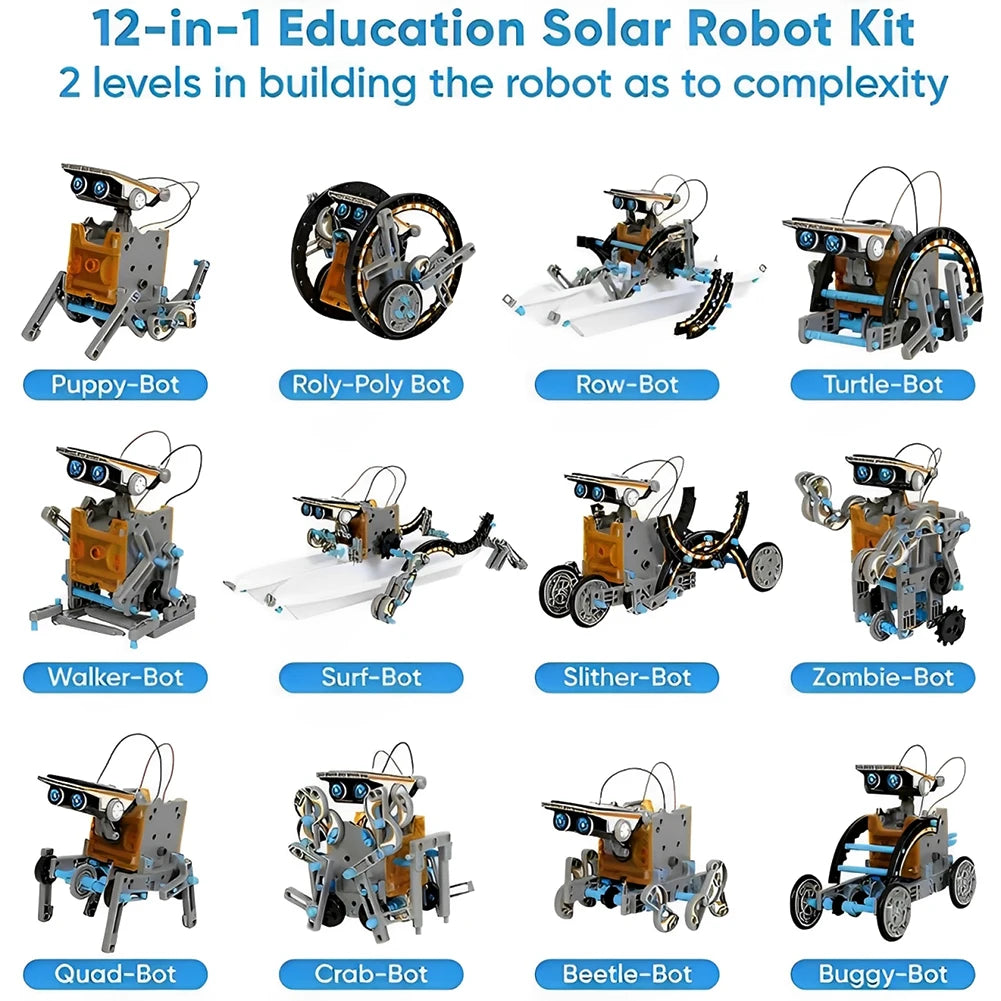 Wishiot STEM 13 In 1 Solar Powered Robot Kit Educational