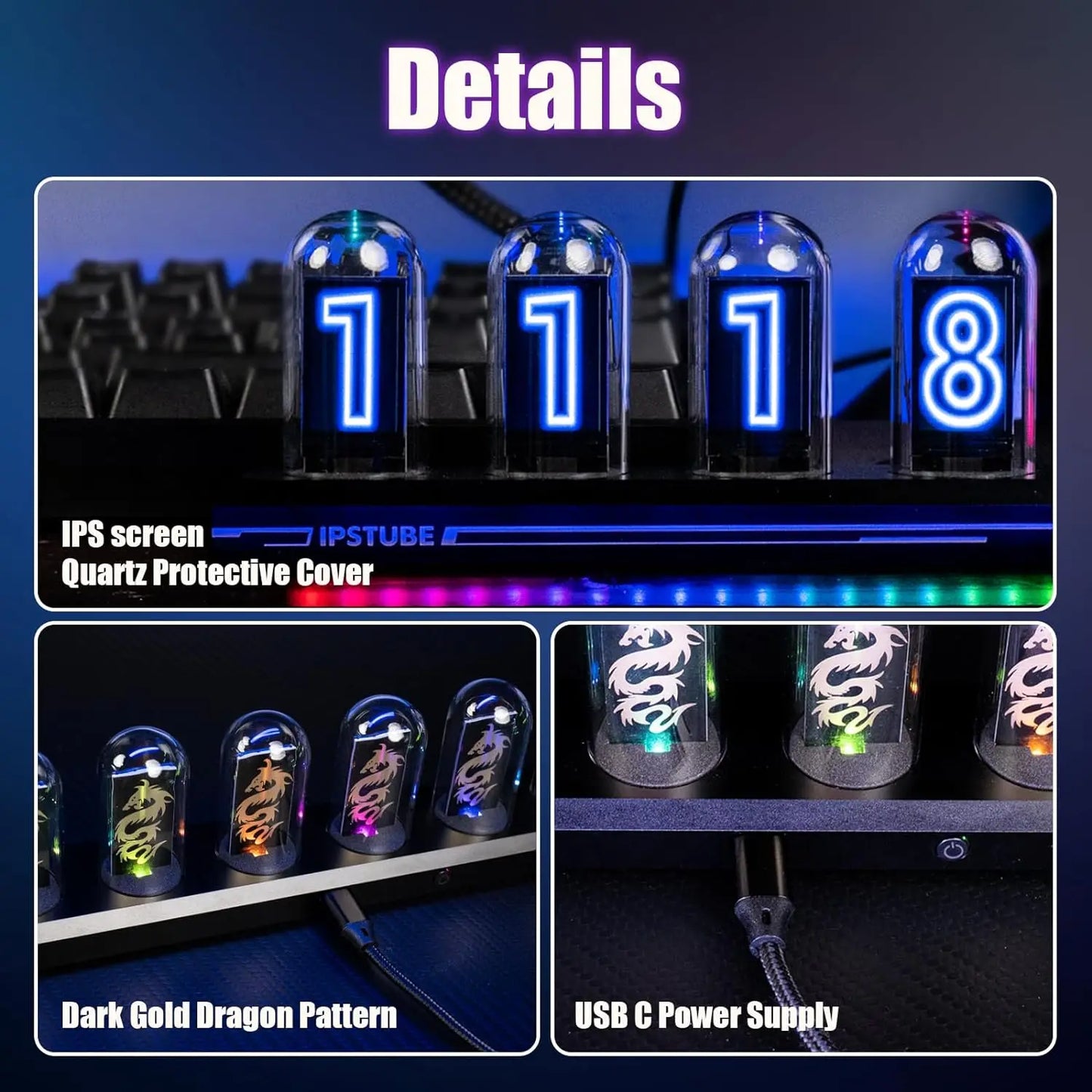 Aiopp Night Light DIY Nixie Tube Clock Kit Simulation