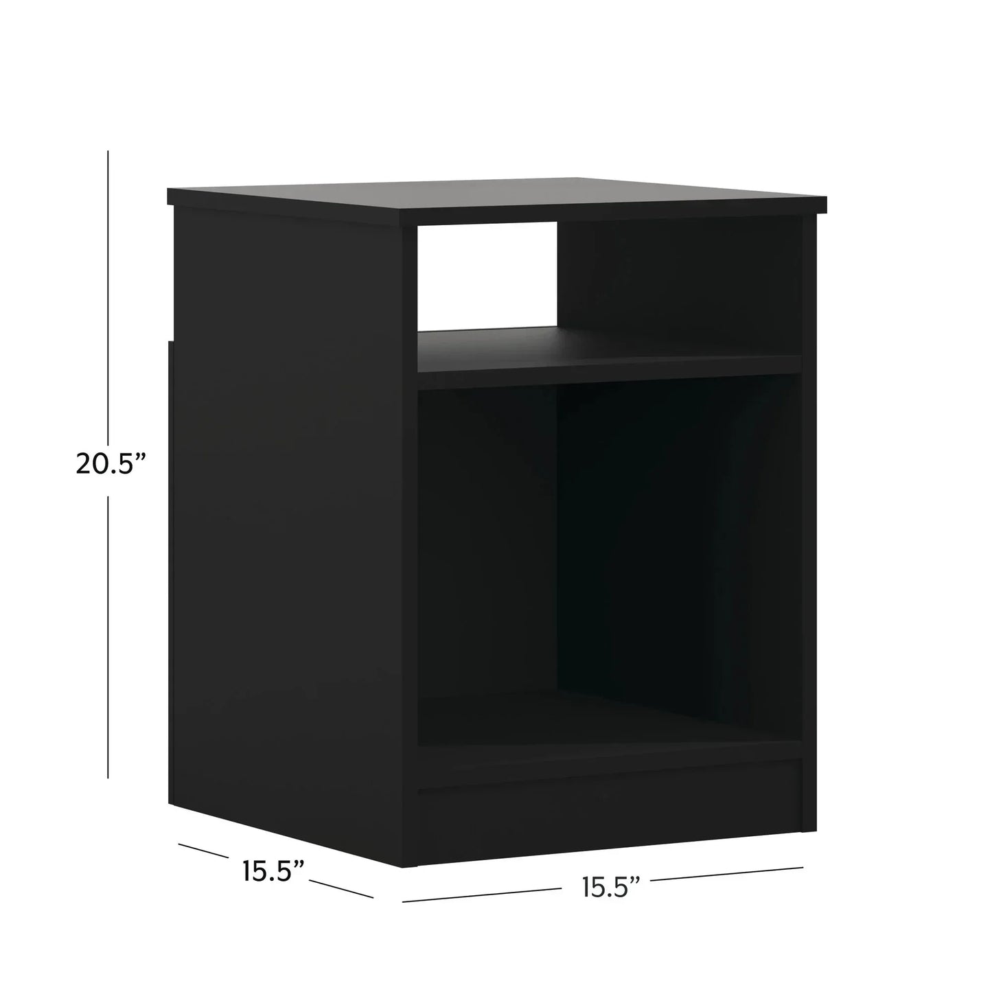 Hign Concerned Modern Nightstand With 2 Shelves Easy Assembly