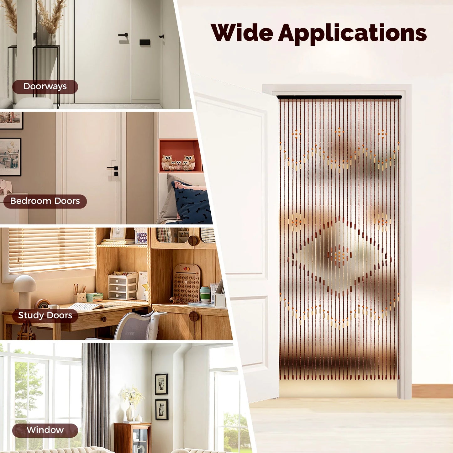 Zhejiang Wooden Bead Door Curtain Fly Screen Living Room