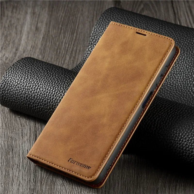 EUCAGR Leather Wallet Flip Case For iPhone Magnetic Cover